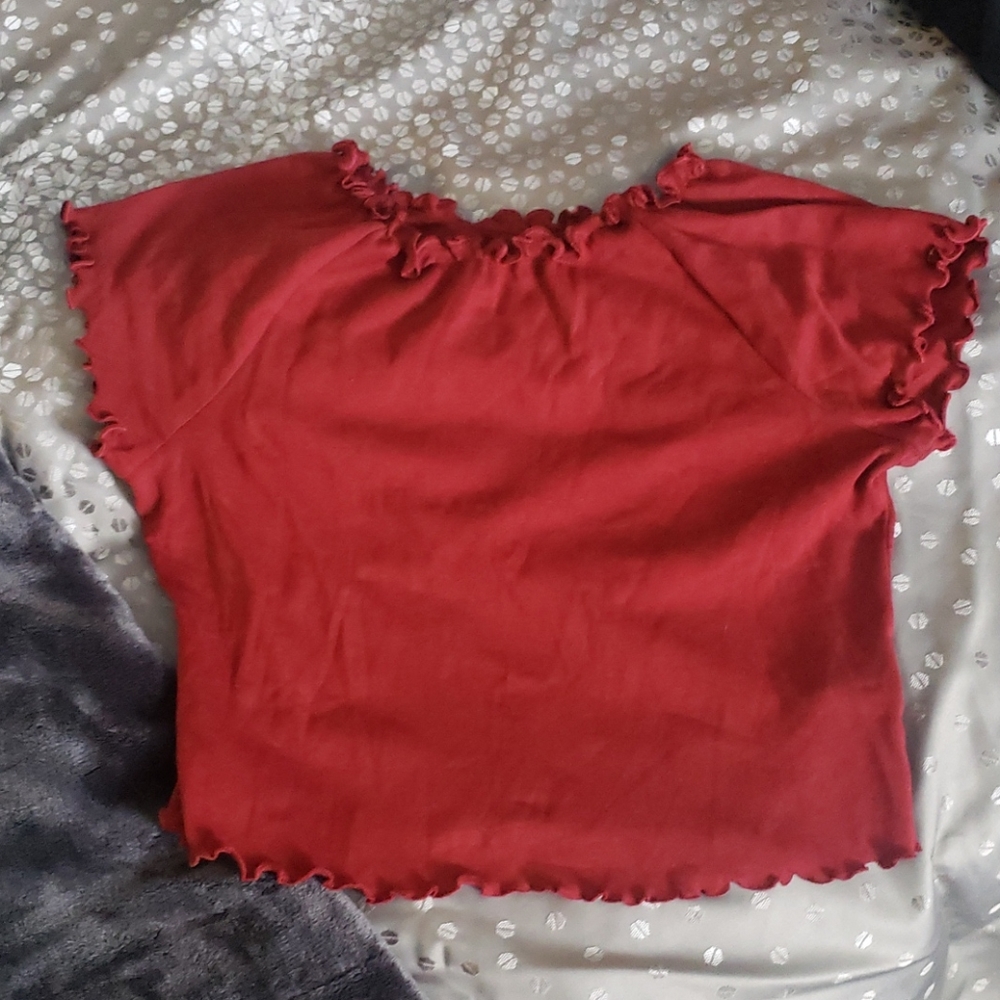 90s Scalloped crop top